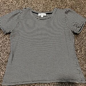 Amour Vert Monochrome Houndstooth Short Sleeve Top